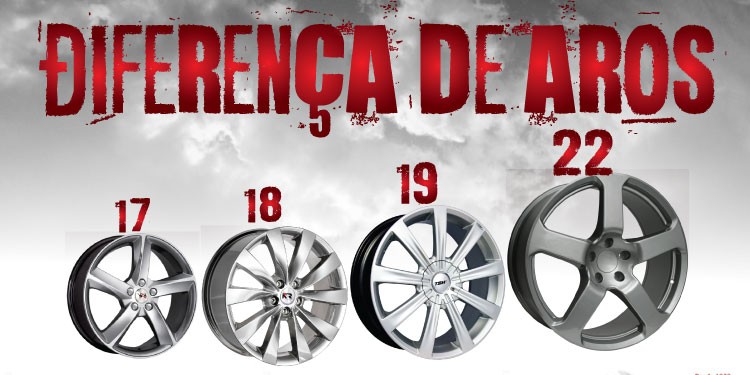 Qual a diferença entre os aros 17", 18", 19" e 22"?