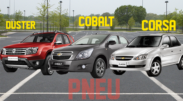 Pneus para os carros Renault Duster, Classic e Cobalt